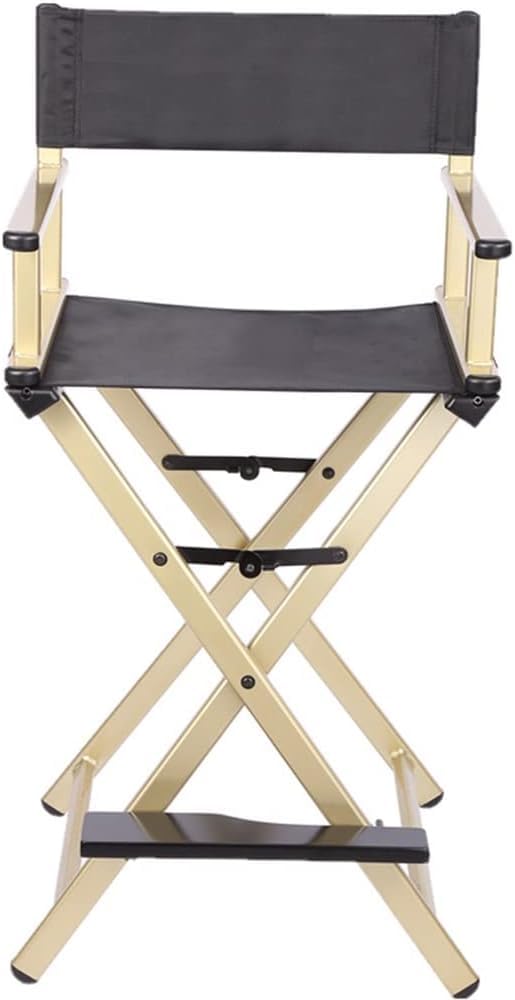 Black Aluminum Folding Director's Chair with Footrest W12282