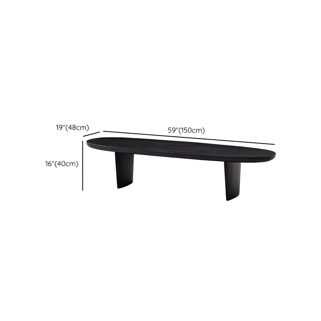 Black Wood Oval Coffee Table 59" L x 19" W x 16" H R941