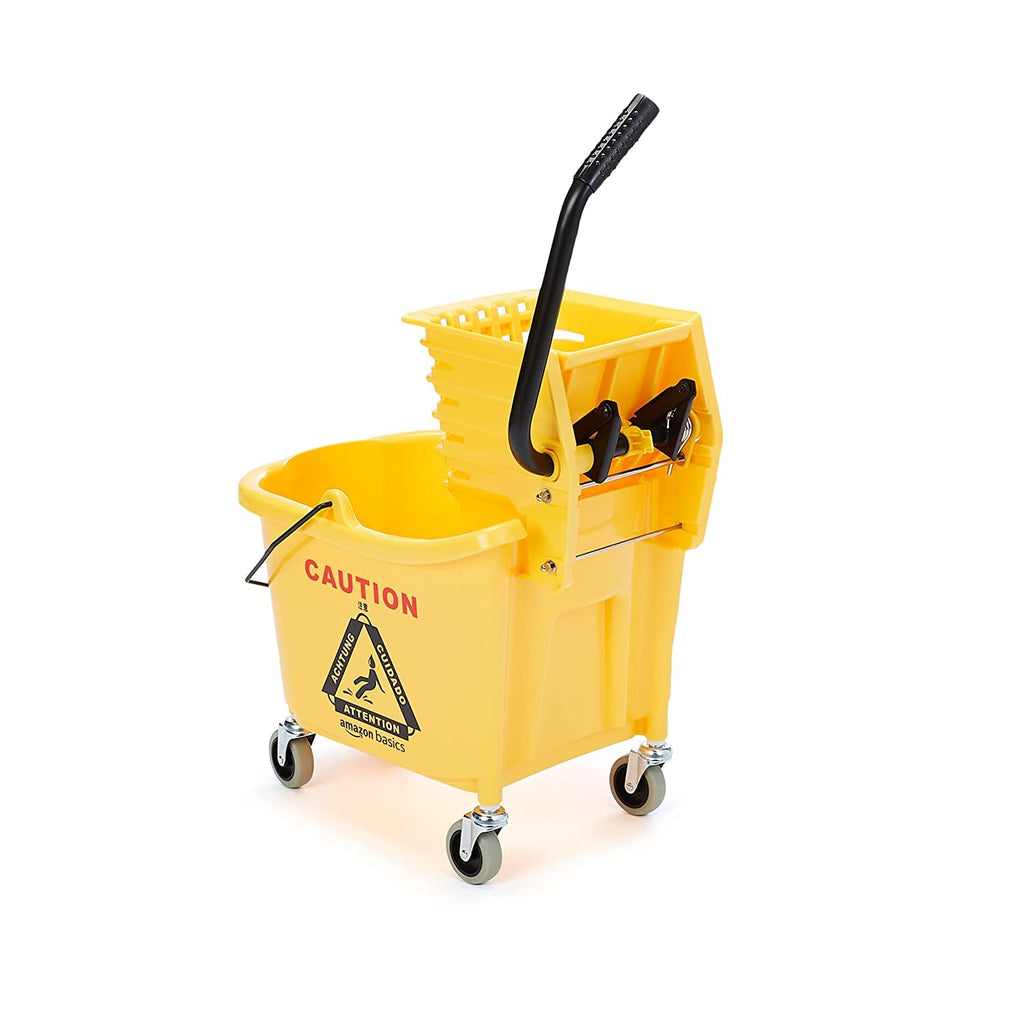 Yellow 35-Quart Mop Bucket on Wheels H8469