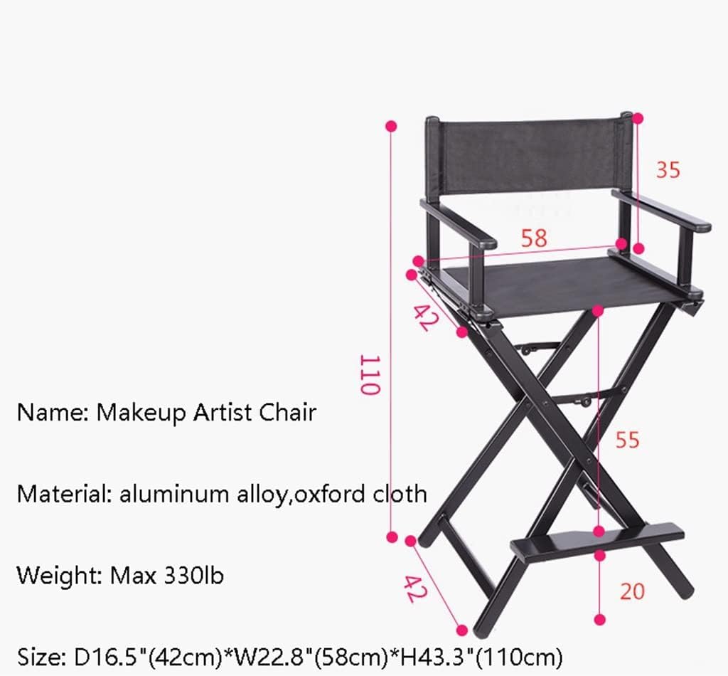 Black Aluminum Folding Director's Chair with Footrest W12282