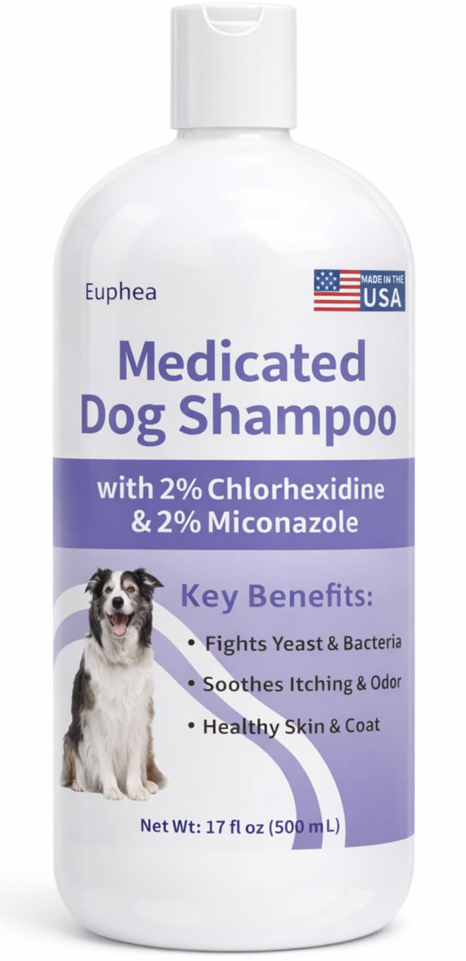 Medicated Dog Shampoo with 2% Miconazole & 2% Chlorhexidine 17 oz O589