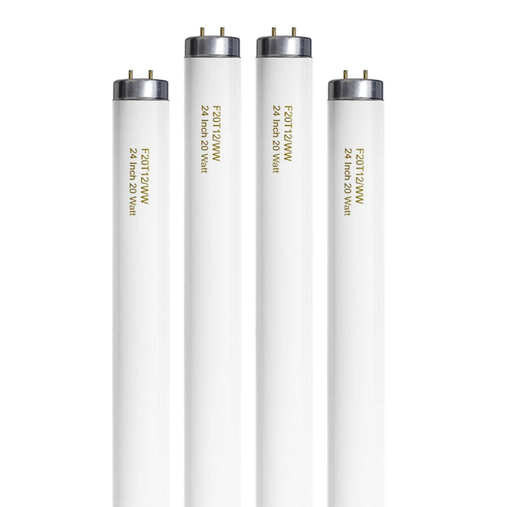 20 Watt Soft Warm White T12 Fluorescent Tube Light Bulb 24 Inch 4 Count I779