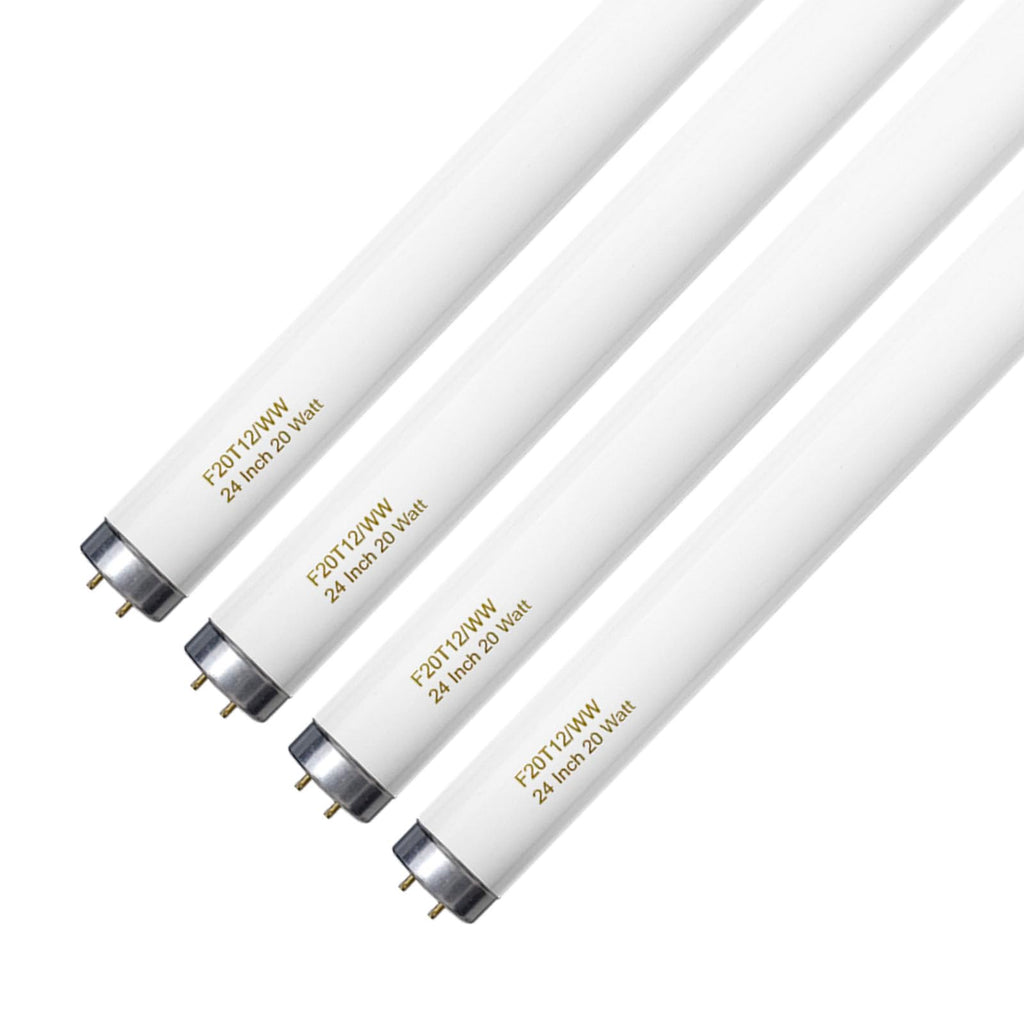 20 Watt Soft Warm White T12 Fluorescent Tube Light Bulb 24 Inch 4 Count I779