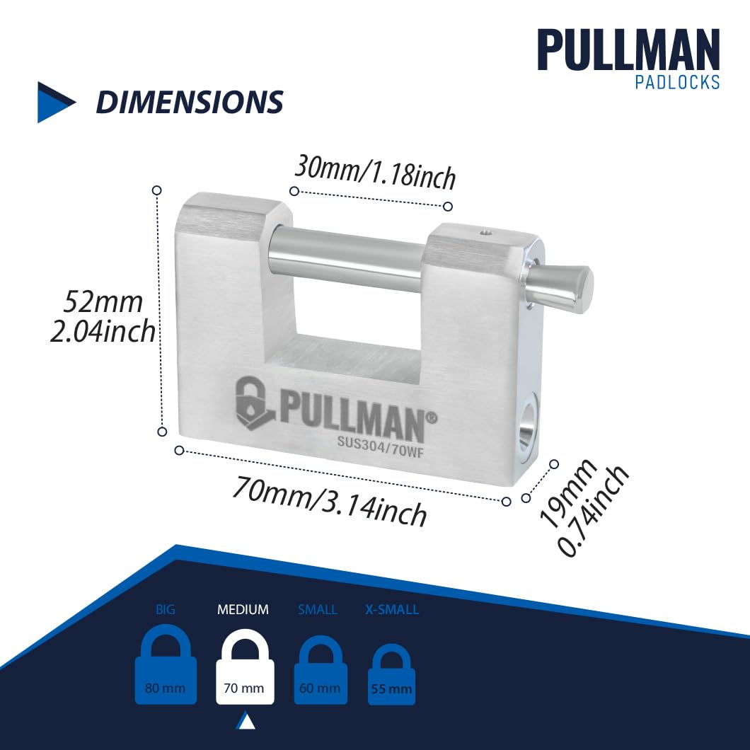 Heavy Duty Keyed Alike Padlocks with 4 Keys 2 Pack 70mm I49923