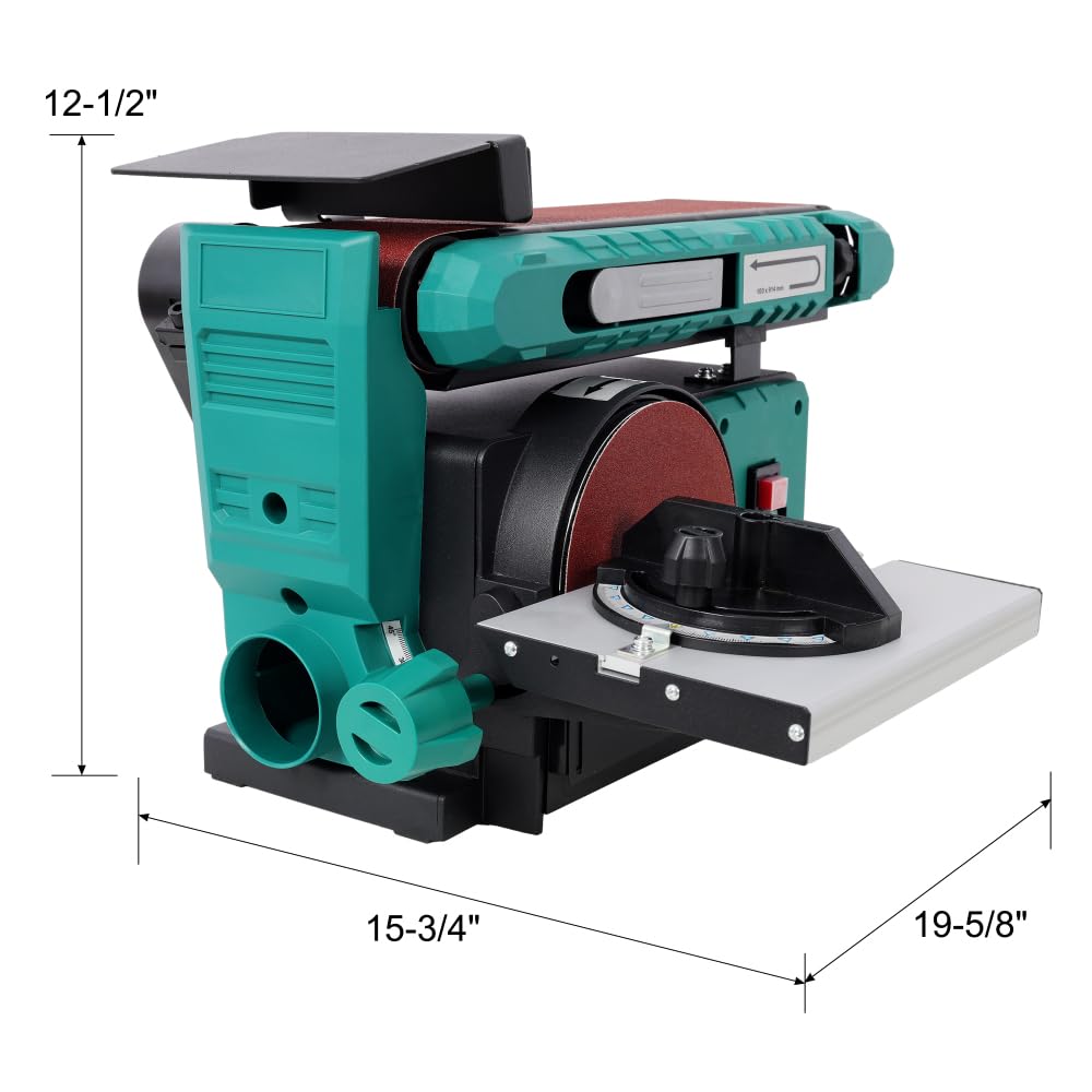 Benchtop Belt and Disc Sander, 120V/60Hz, 4x36 in. Belt & 6 in. Disc, Green Y71651