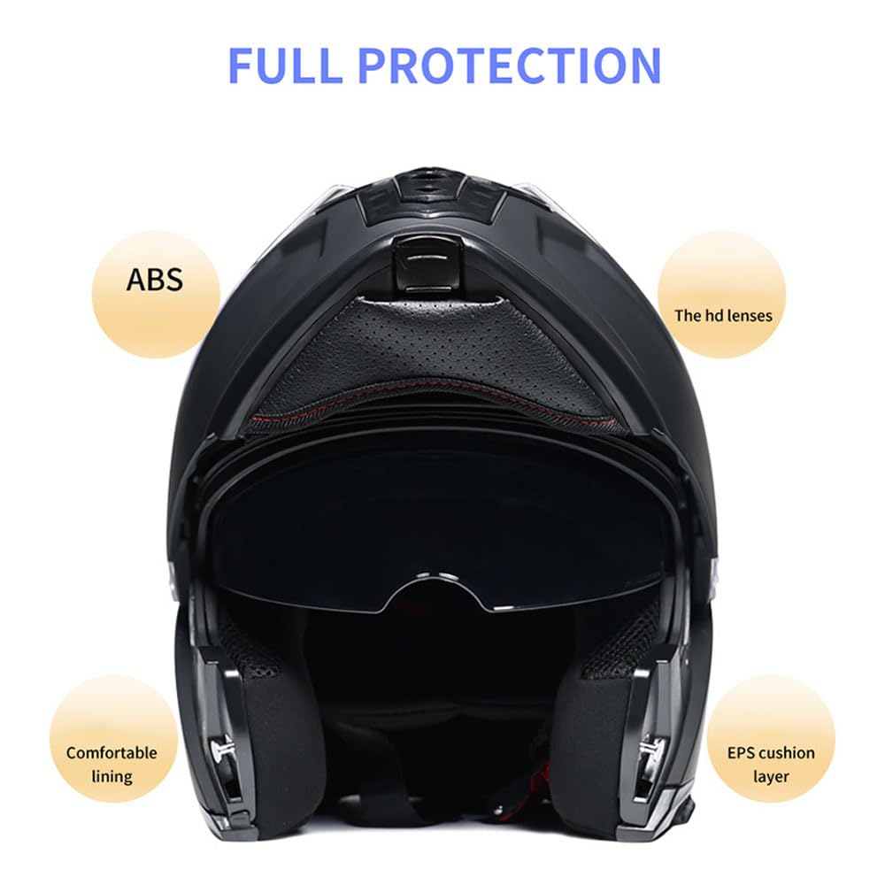 Modular Flip-Up Full Face Motorcycle Helmet with Dual Visor S717