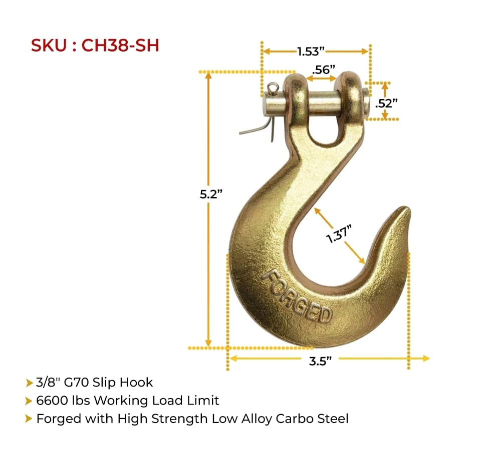 3/8" Clevis Slip Hook 6,600 LBS Grade 70 F899