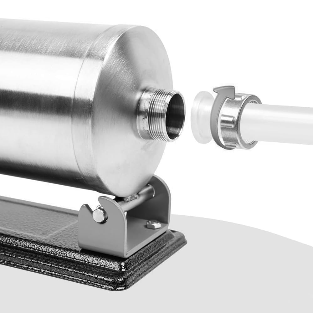 6 LBS Stainless Steel Sausage Stuffer with 4 Funnels Z881755