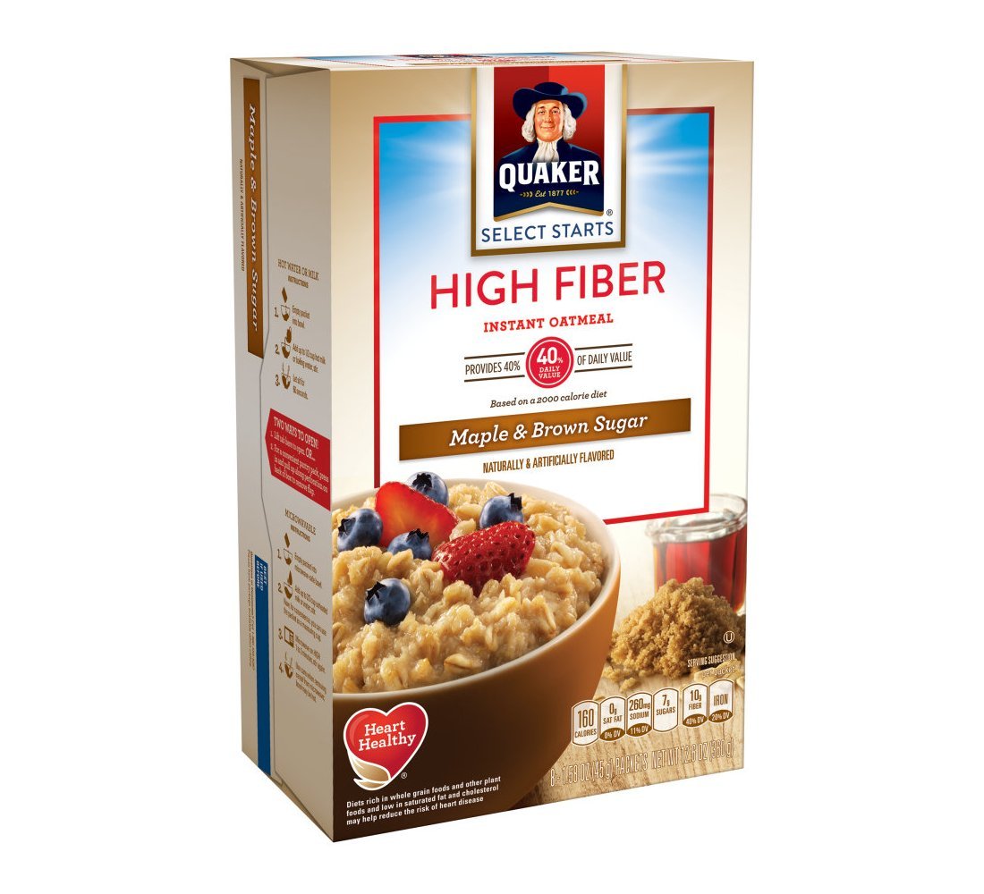 Instant Oatmeal High Fiber Maple & Brown Sugar 12.6 Ounce Pack of 12 Z603