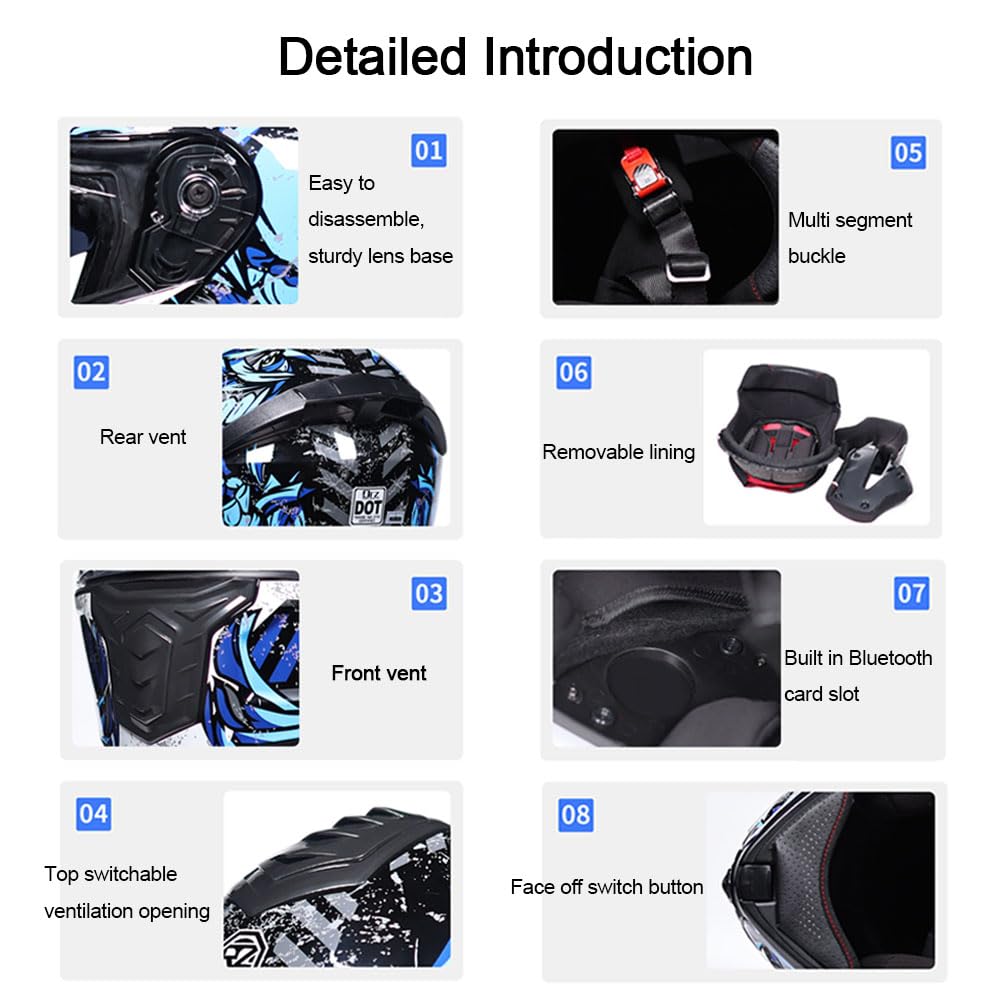 Modular Flip-Up Full Face Motorcycle Helmet with Dual Visor S717
