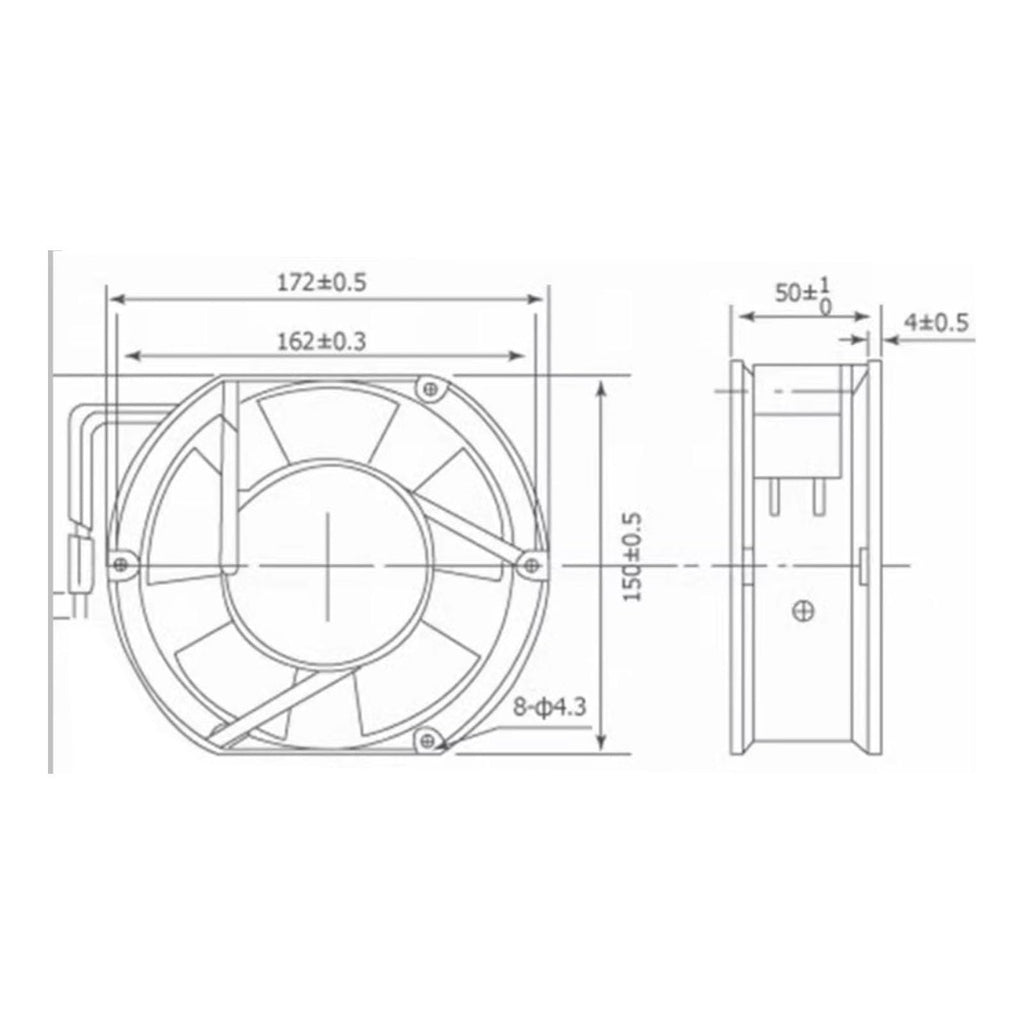 24V Cooling Fans 172mm x 150mm x 51mm B61345