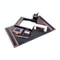 Walnut & Leather 7-Piece Desk Set T68395