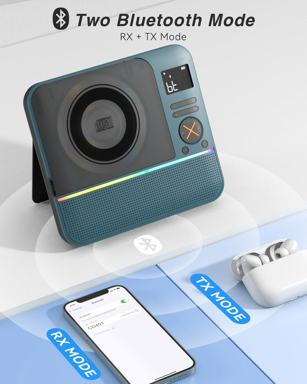 Portable CD Player with Bluetooth R427280
