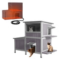 Heated Insulated Outdoor Cat House with Liner S81547