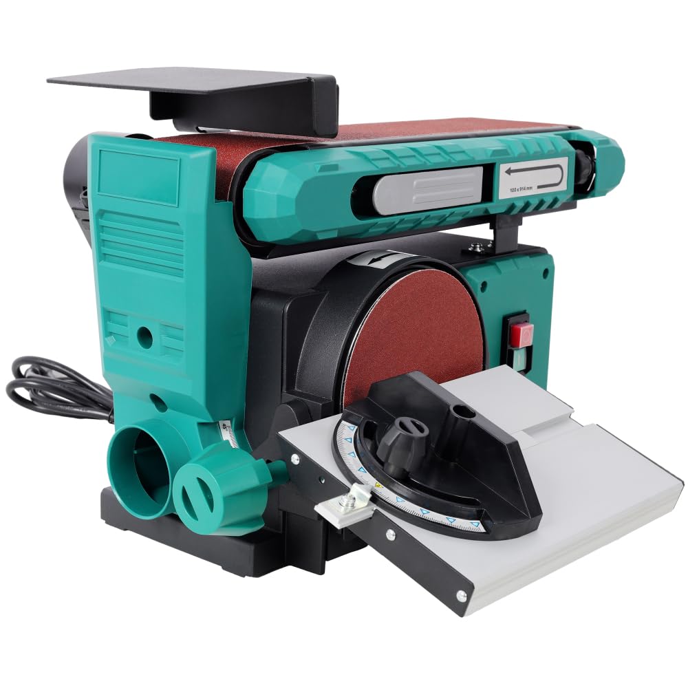 Benchtop Belt and Disc Sander, 120V/60Hz, 4x36 in. Belt & 6 in. Disc, Green Y71651