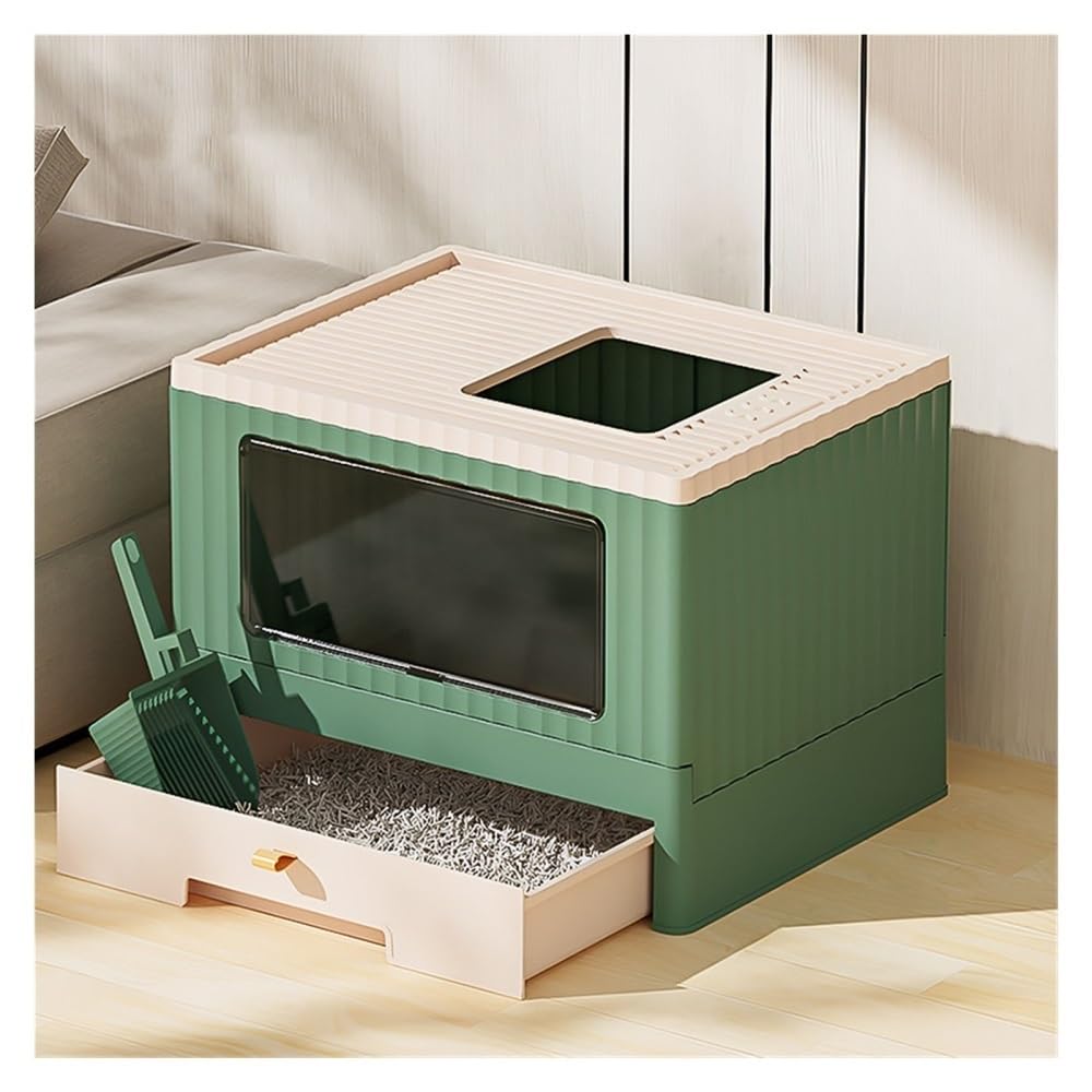 Foldable Cat Litter Box with Lid & Scoop O92099