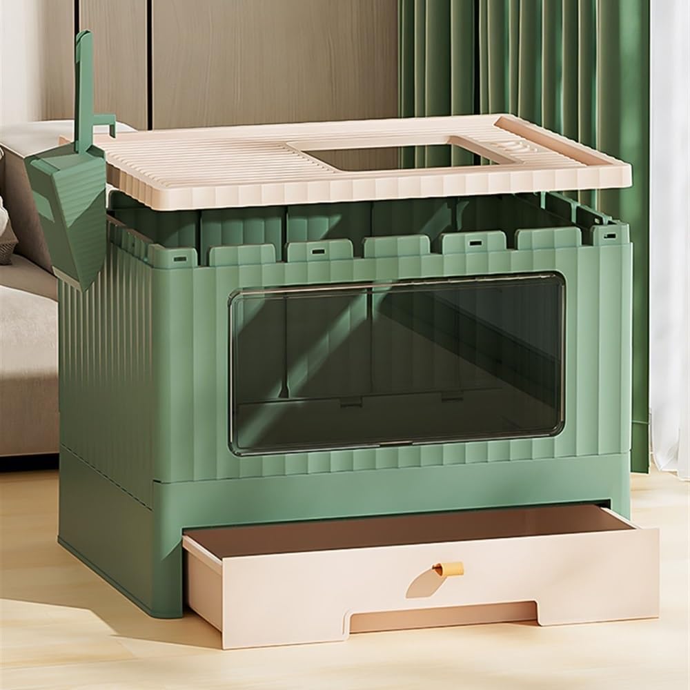 Foldable Cat Litter Box with Lid & Scoop O92099