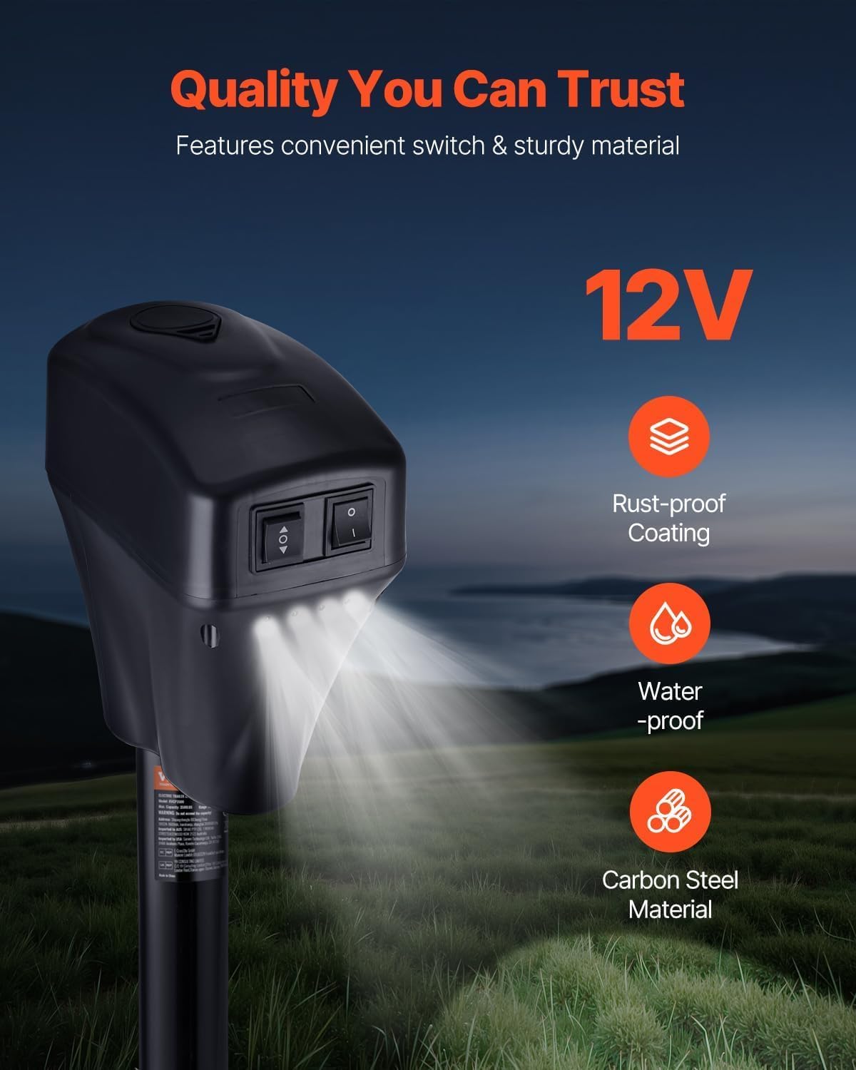 12v DC Electric Tongue Jack with Waterproof Cover I774379