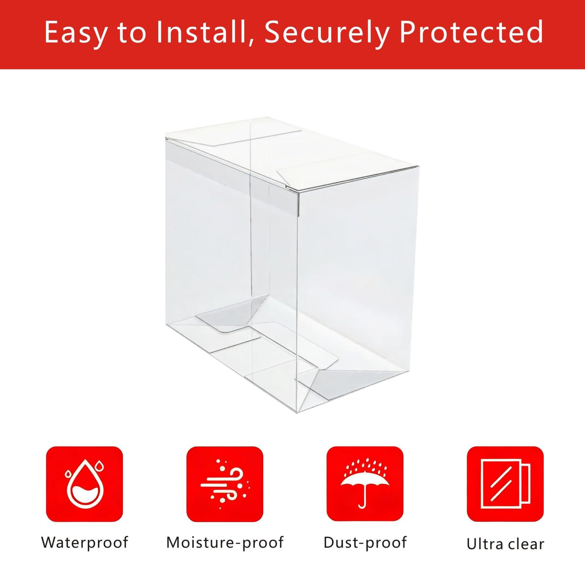 5 Pack 0.5mm Thick Crystal Clear PET Plastic Stackable Display Case U331019