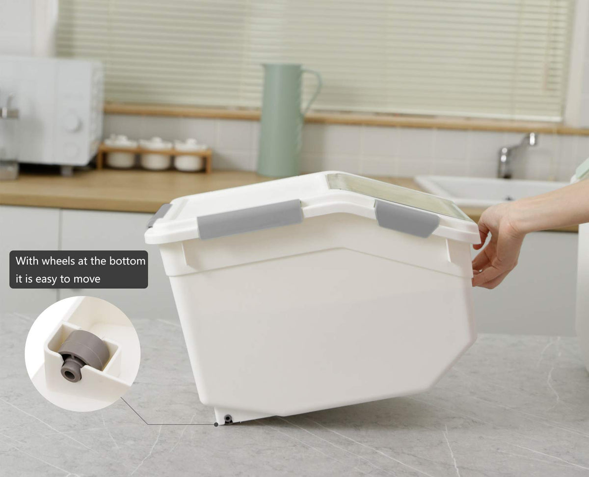 2 Pack Airtight Pet Food Storage Container with Scoop 10 LB T340758