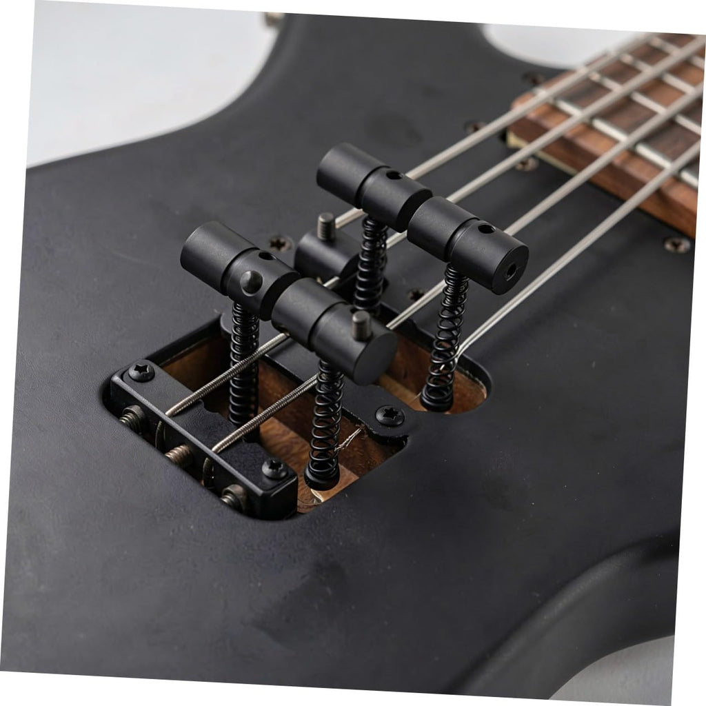 Metal Bass Guitar Bridge Saddles, 4-string, 2 Sets Black Z51401