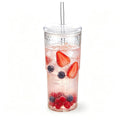 20 oz Glass Cups with Lids and Straws W4153