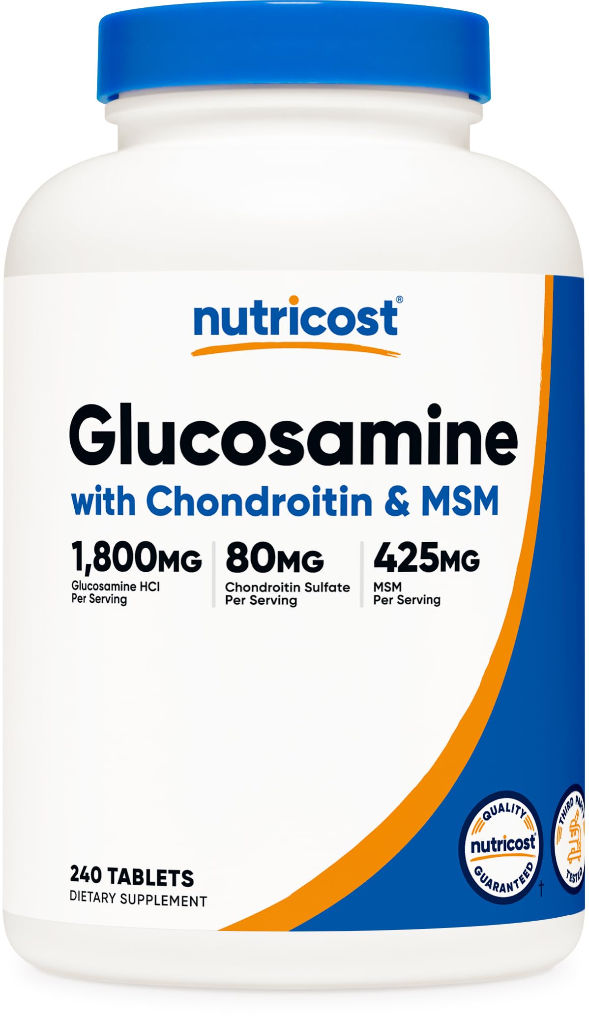 Glucosamine 1800mg with Chondroitin & MSM, 240 Tablets T390