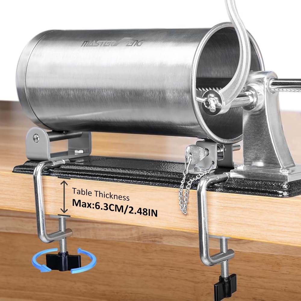 6 LBS Stainless Steel Sausage Stuffer with 4 Funnels Z881755