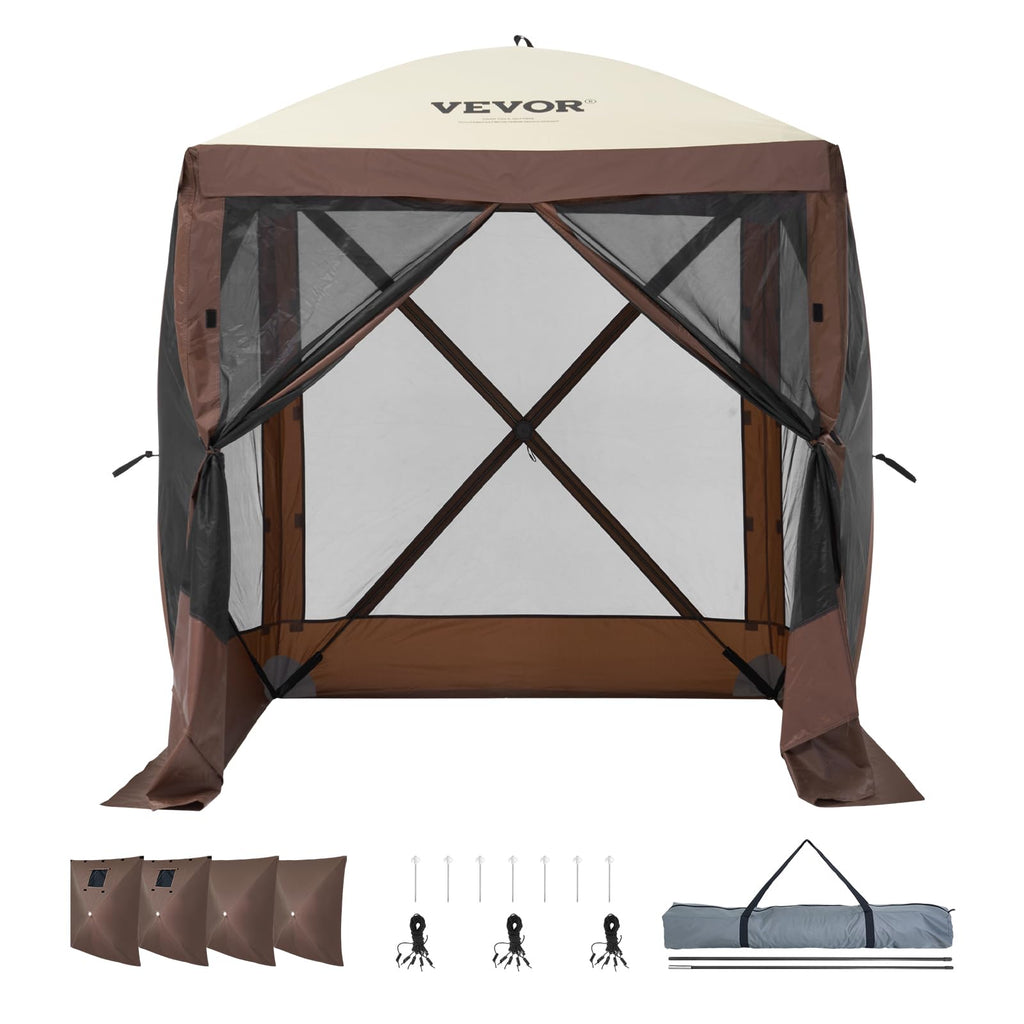 6 x 6 ft Pop Up Gazebo Tent with Mosquito Netting and Privacy Panels Y1576