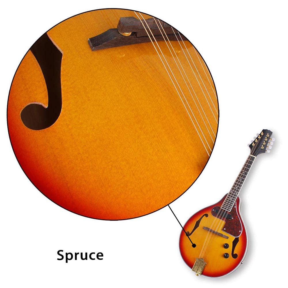 8 Strings Electric Mandolin with Cable and Cleaning Cloth M523713
