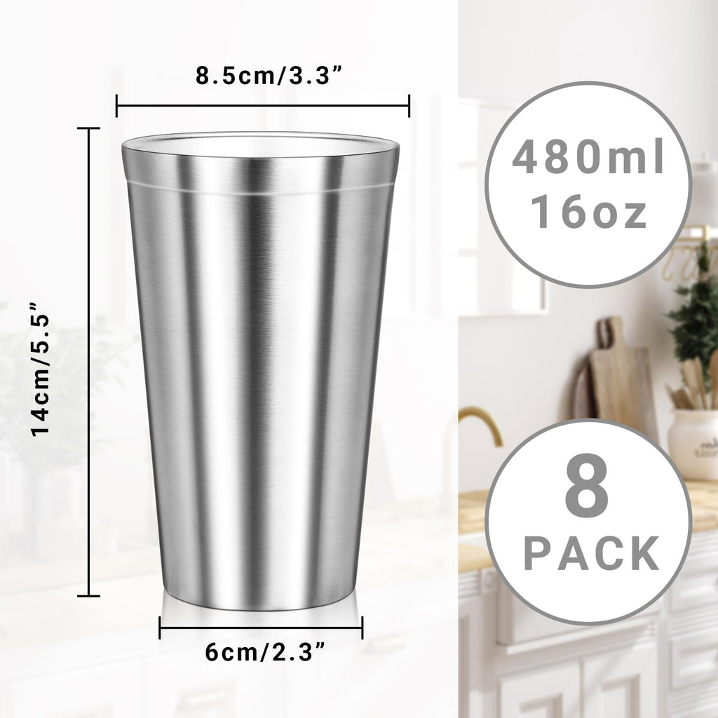 16 oz Stainless Steel Insulated Tumbler 8 Pack B291