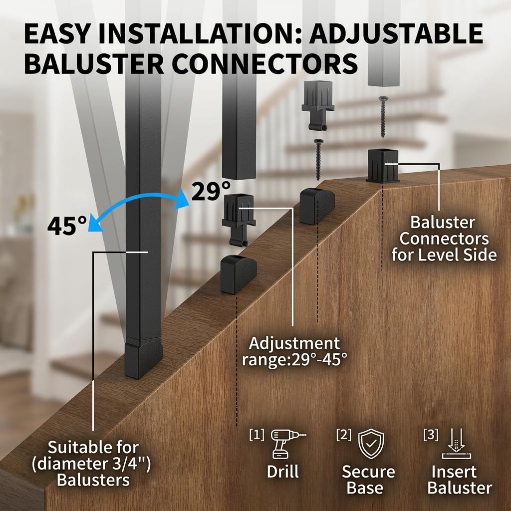 120 Pack 32" Black Aluminum Deck Balusters Y644871