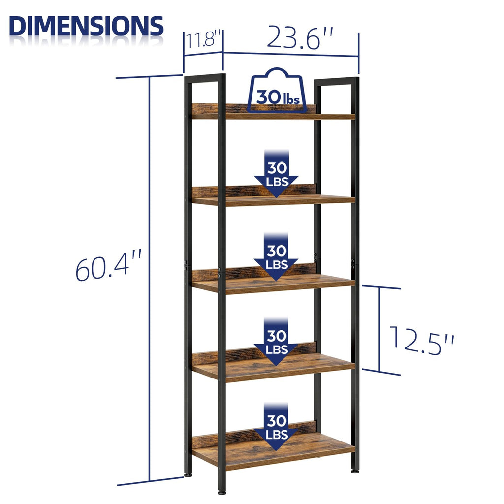 5 Tier Freestanding Bookshelf N6076