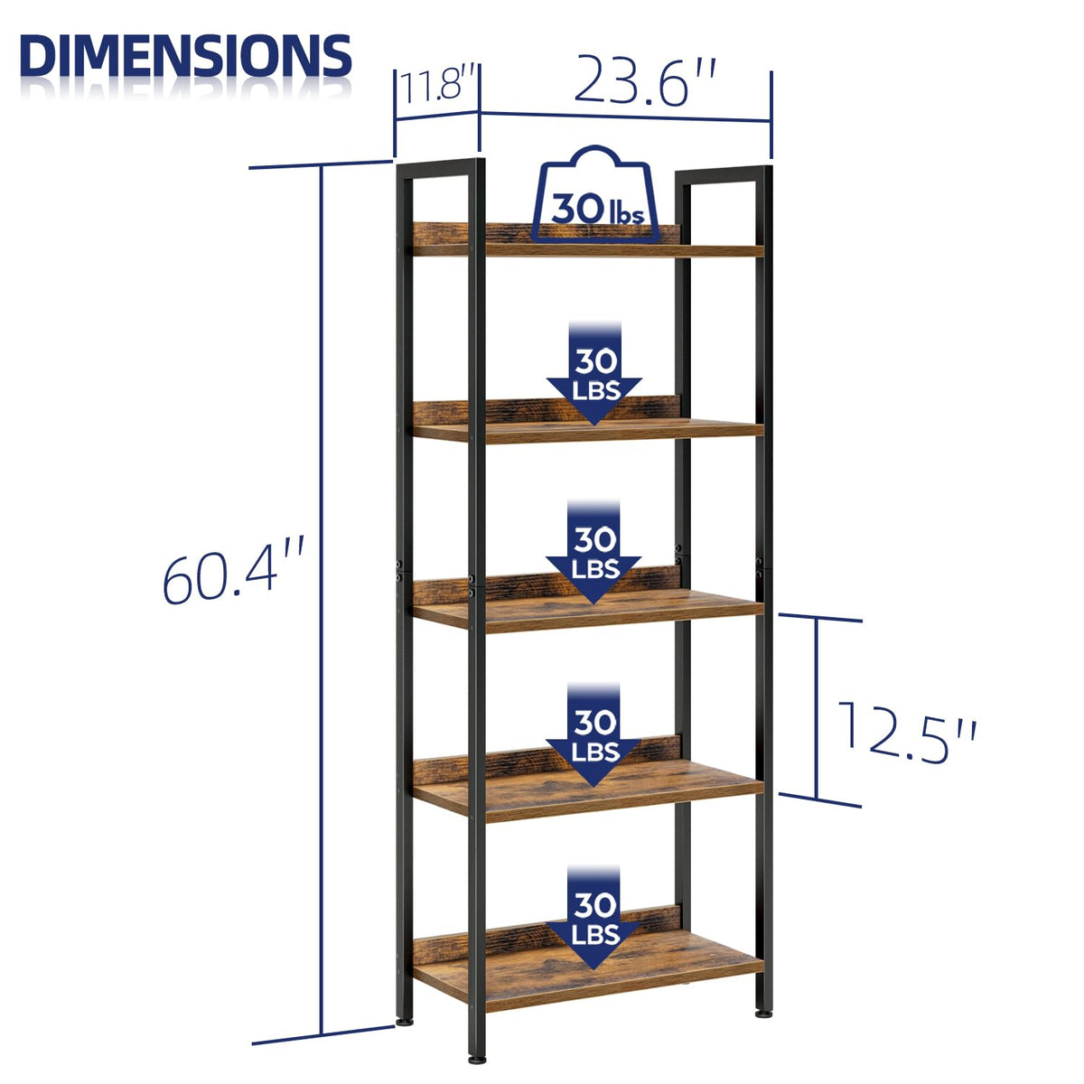 5 Tier Freestanding Bookshelf N6076