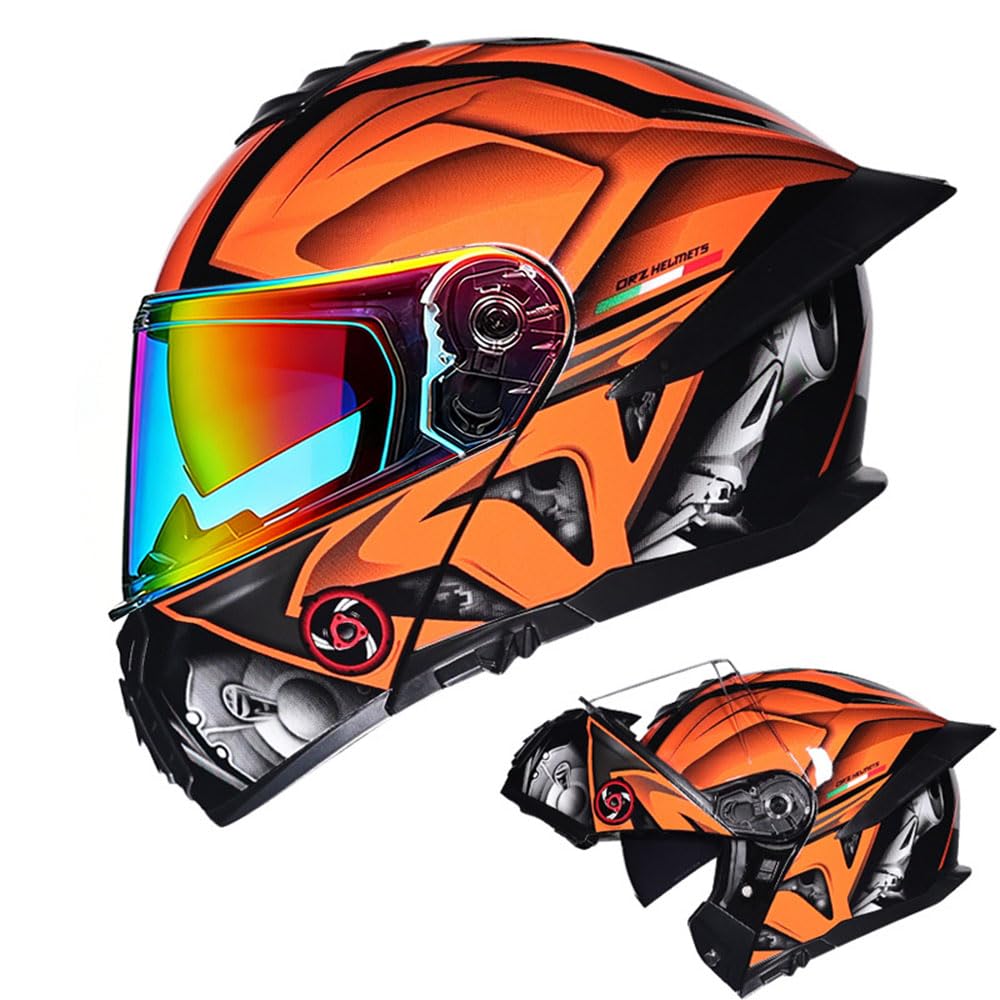 Modular Flip-Up Full Face Motorcycle Helmet with Dual Visor S717