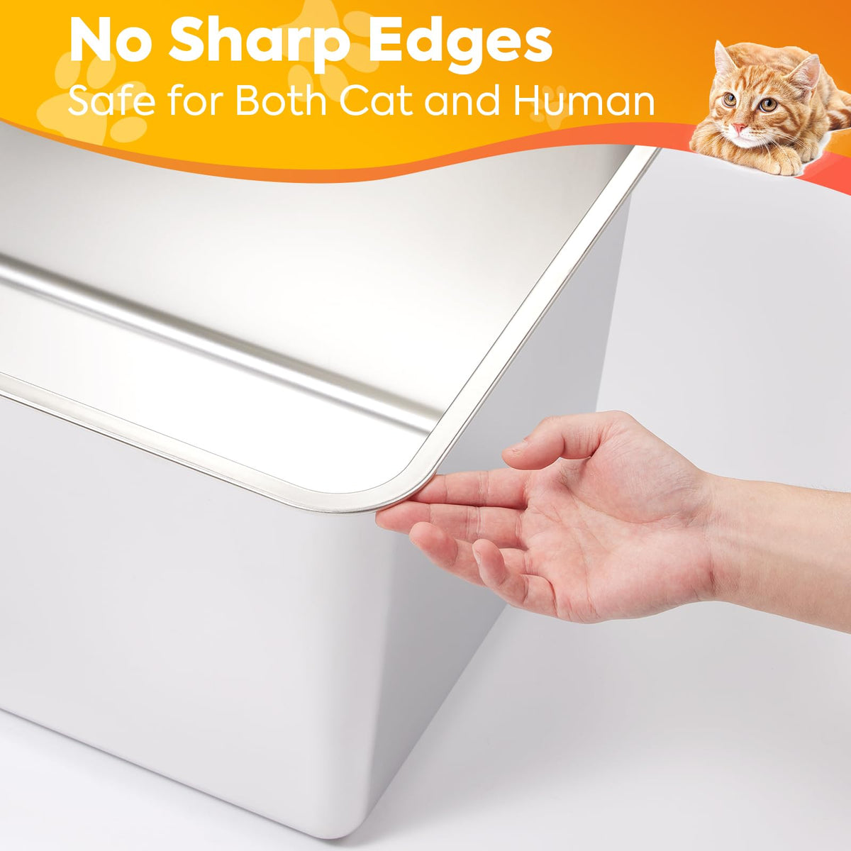 XXL High Sided Stainless Steel Litter Box X998078