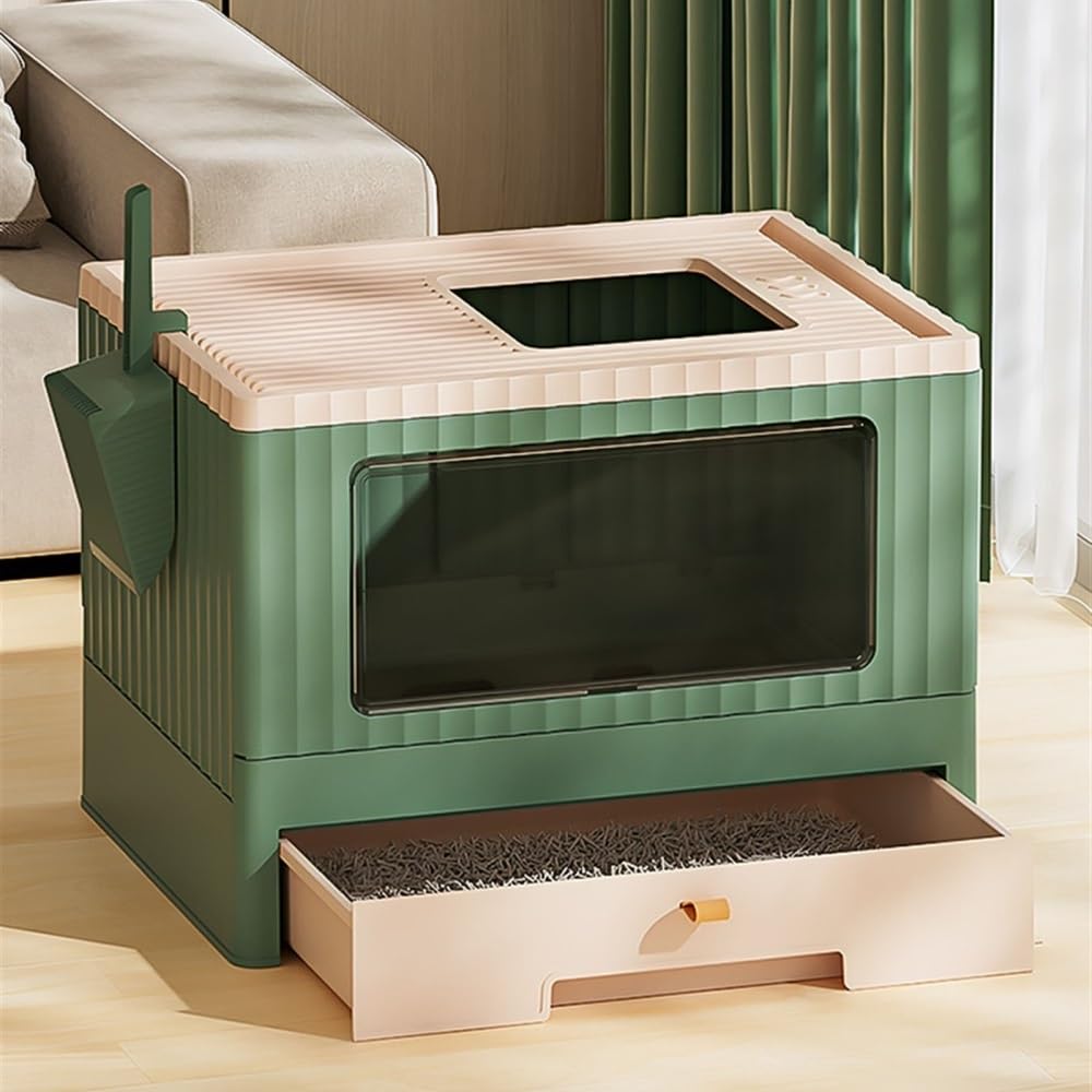 Foldable Cat Litter Box with Lid & Scoop O92099