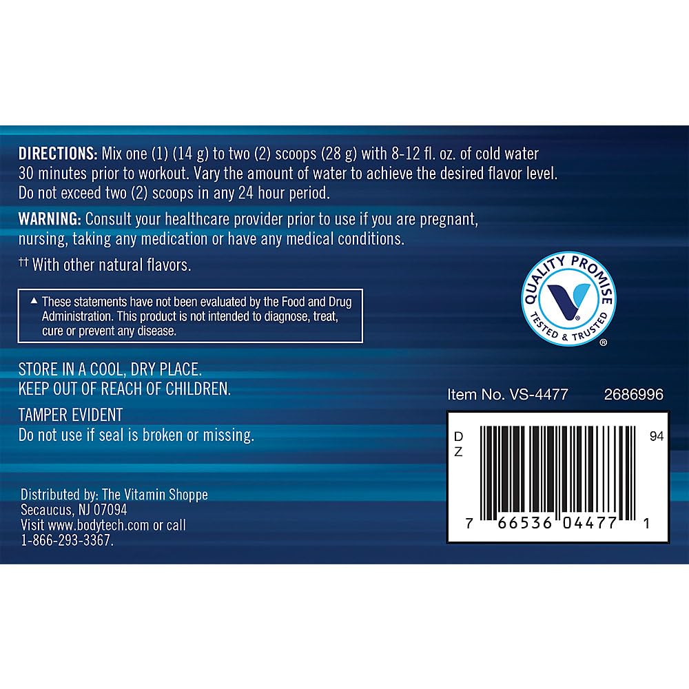 Pre-Workout Formula Powder 19.75 Oz 40 Servings Q3005