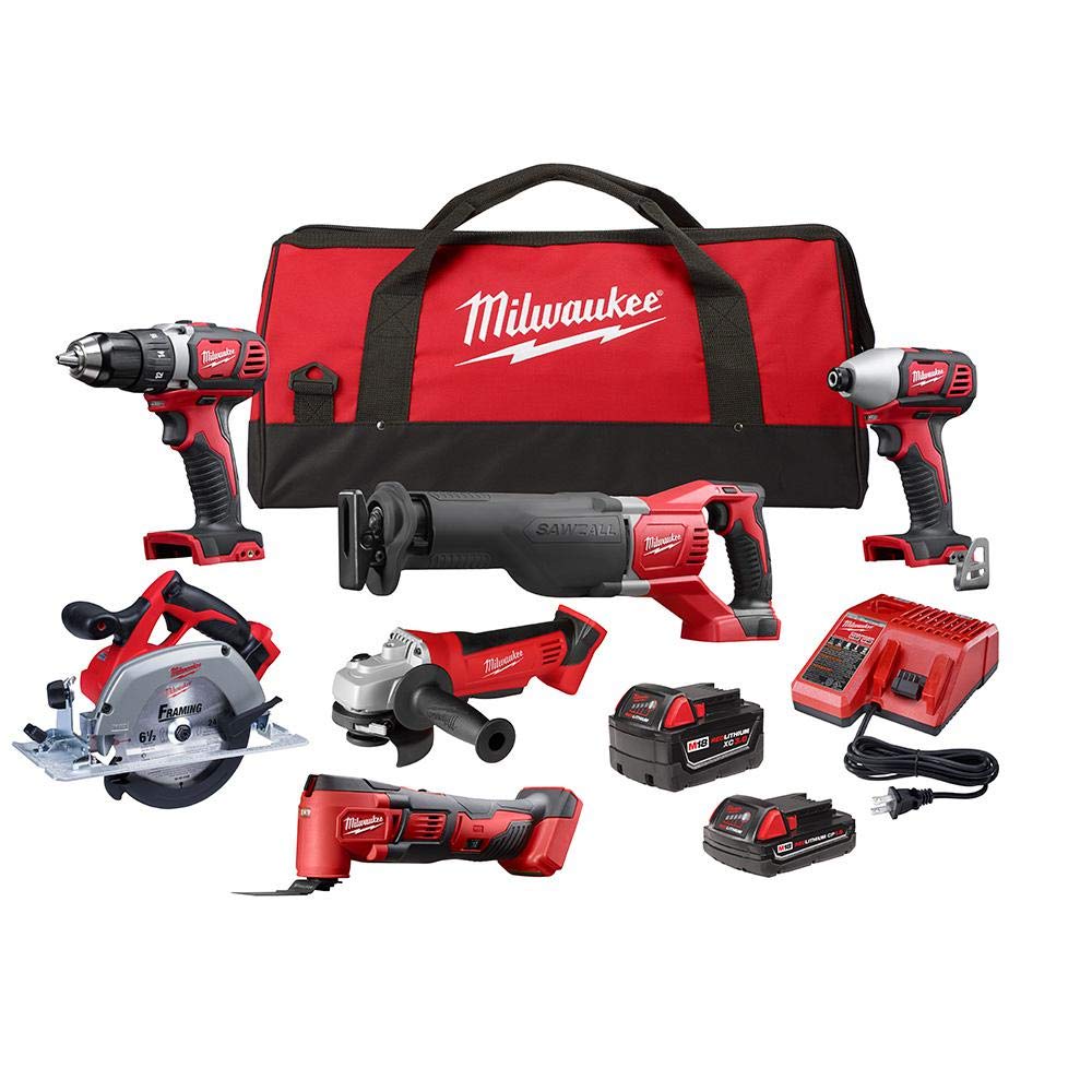 18-Volt Lithium-Ion Cordless 6-Tool Combo Kit with Batteries and Charger Q489