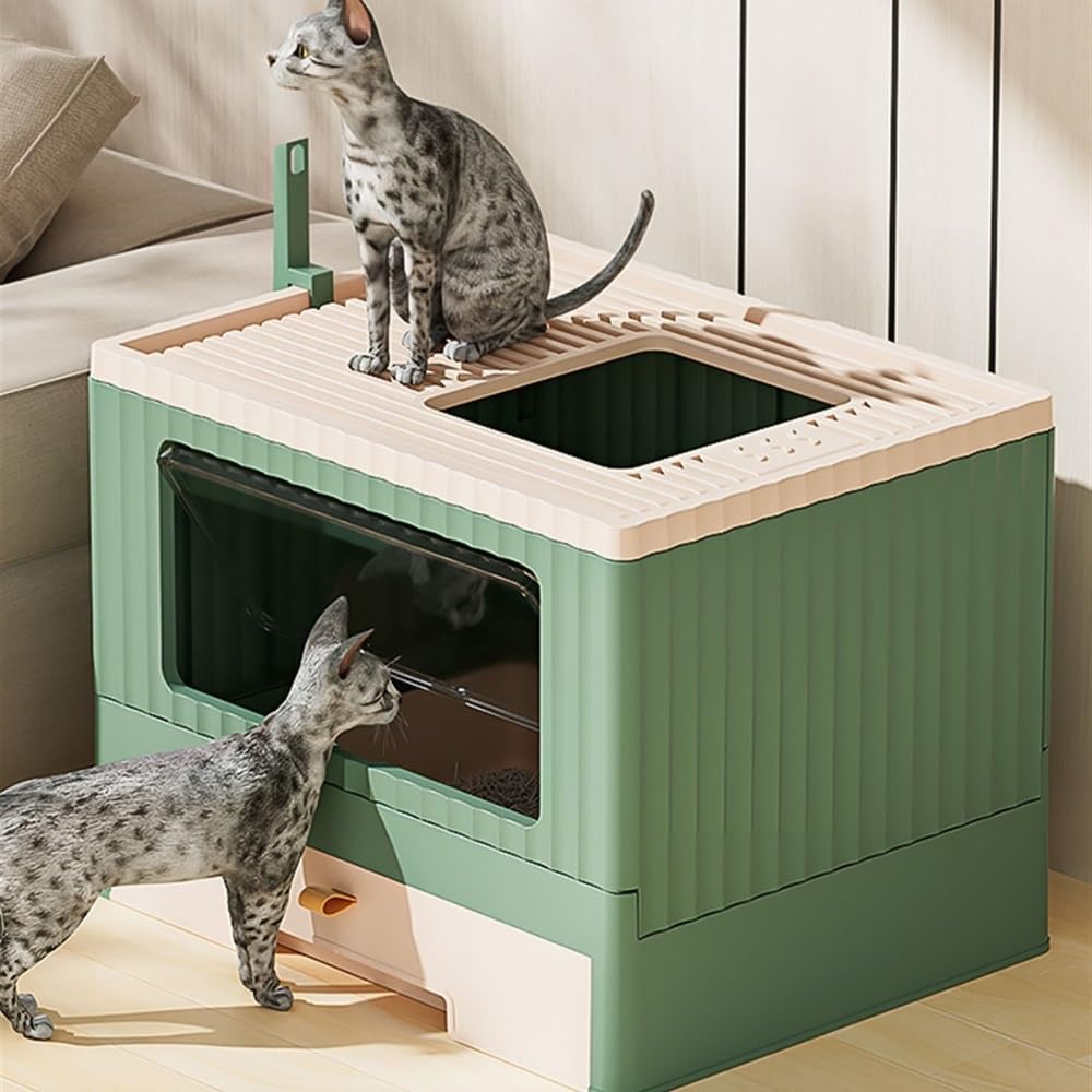 Foldable Cat Litter Box with Lid & Scoop O92099