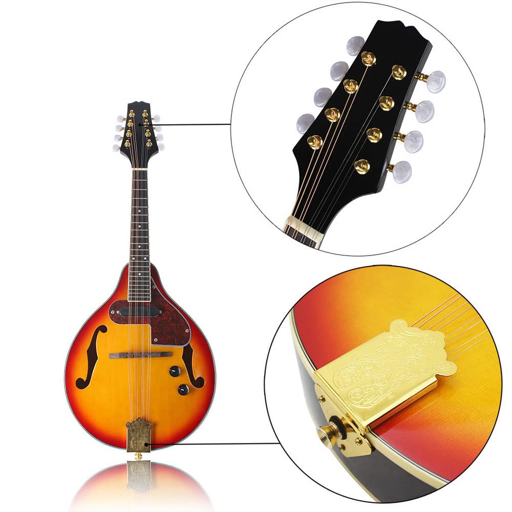 8 Strings Electric Mandolin with Cable and Cleaning Cloth M523713