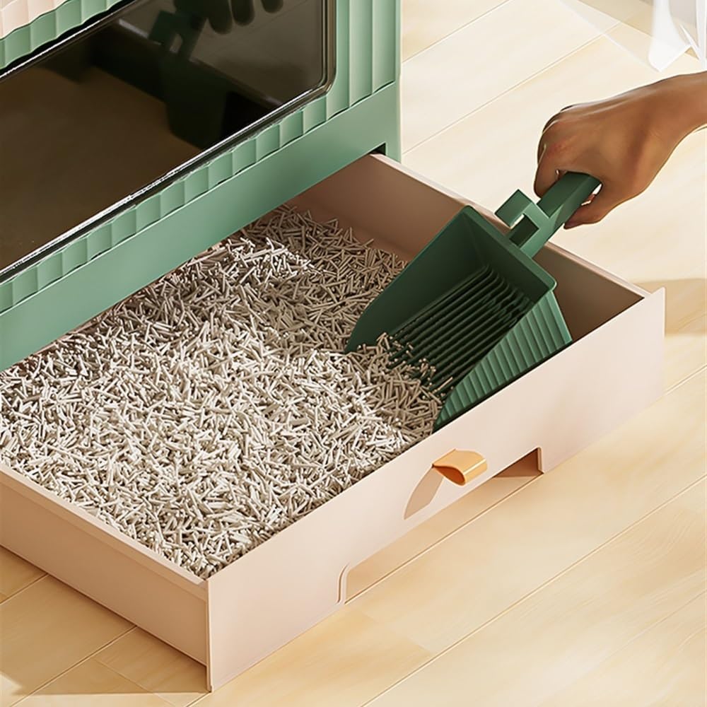 Foldable Cat Litter Box with Lid & Scoop O92099