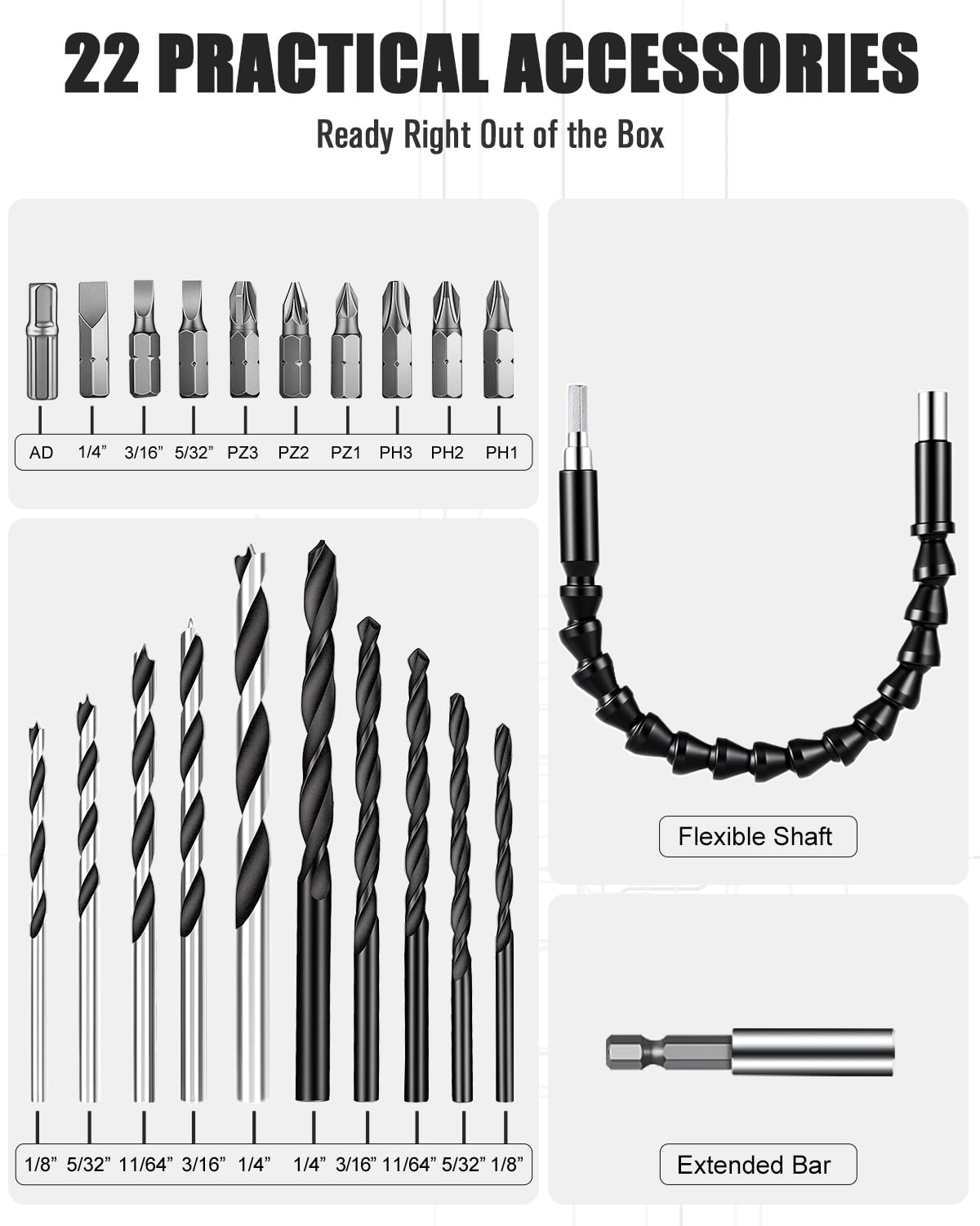 20V Cordless Electric Drill Set W450330