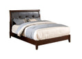Brown Cherry Eastern King Leatherette Platform Bed V770420