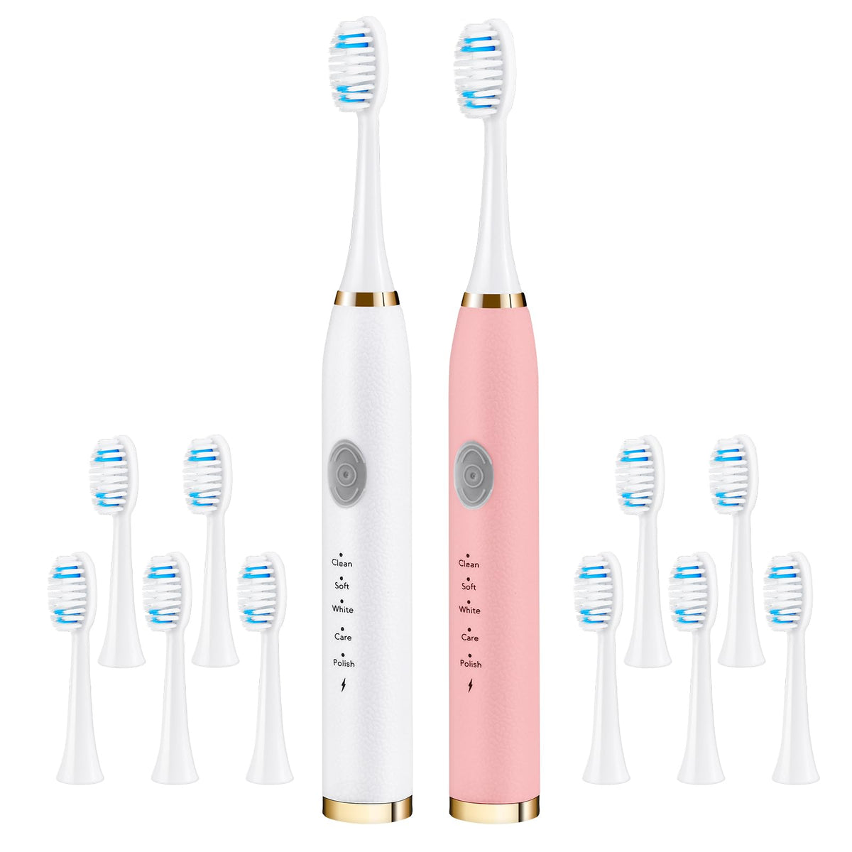 Rechargeable Sonic Toothbrush 2-Pack White Pink Q30042
