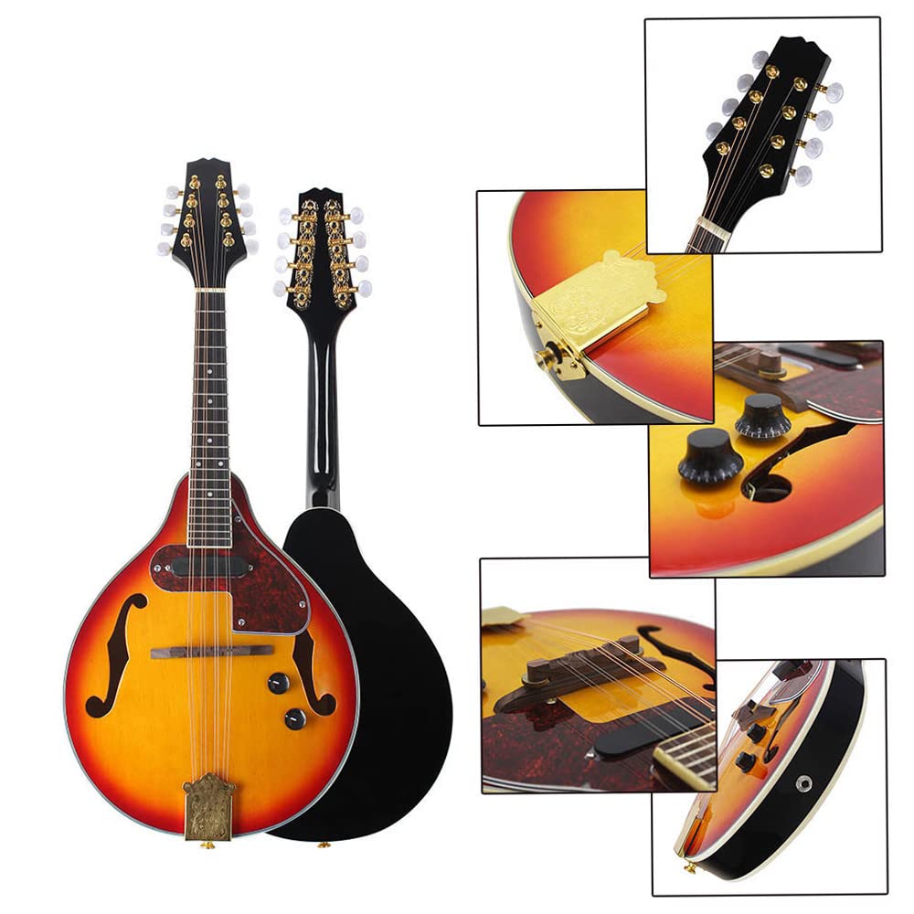 8 Strings Electric Mandolin with Cable and Cleaning Cloth M523713