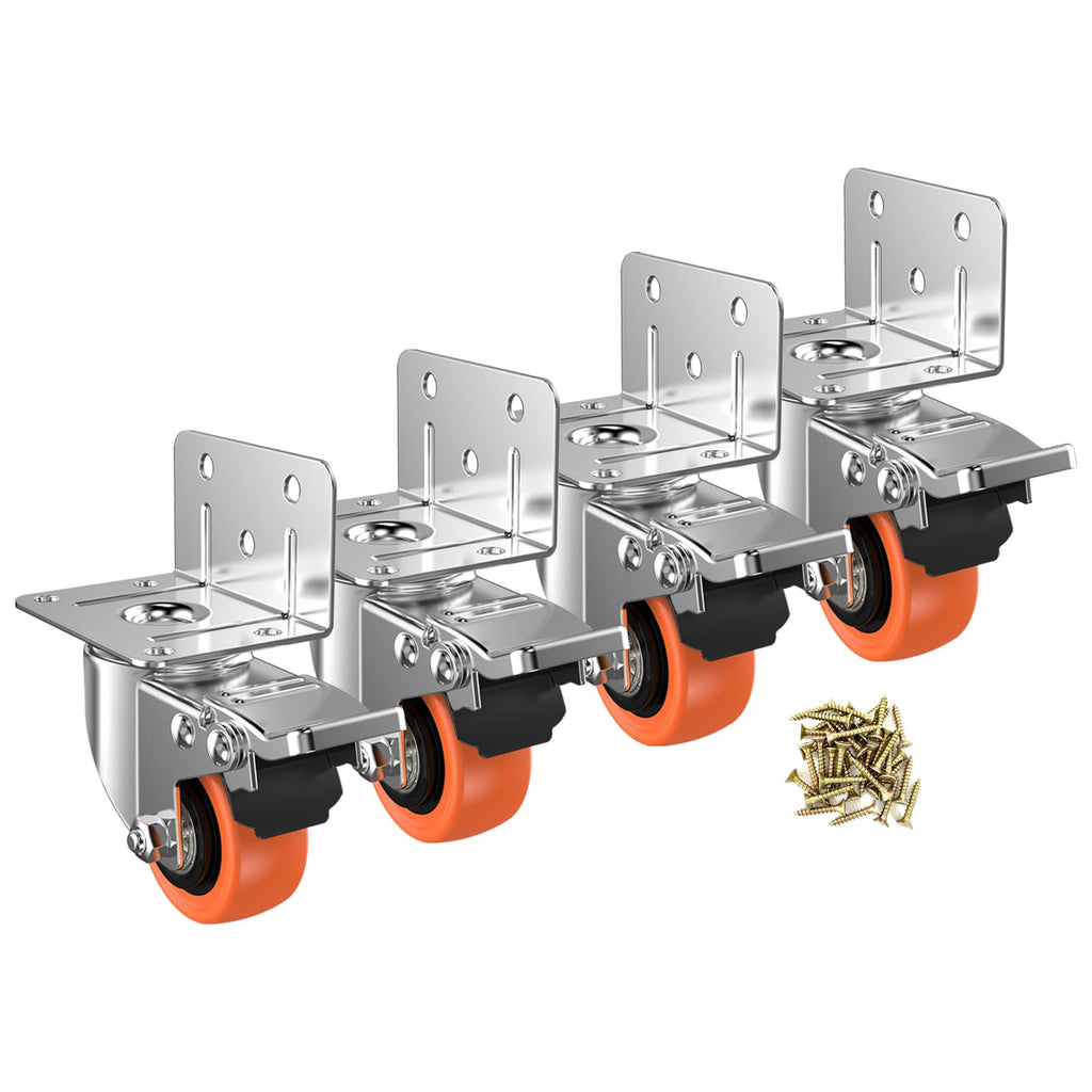 2" L-Shaped Swivel Caster Wheels Set of 4 P51949