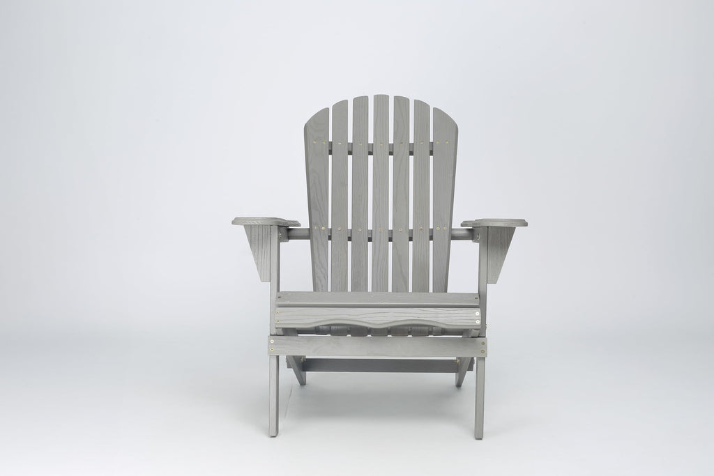 Wood Lounge Patio Chair Set of 2, Folding Adirondack Chairs, Solid Cedar Wood B8469