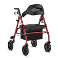 Foldable Rollator Walker with Seat, 8" Wheels, Red U667669