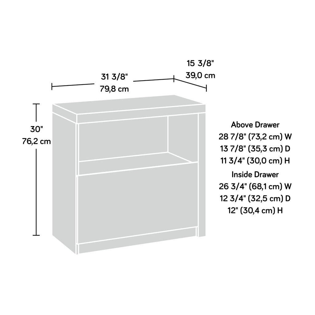 Pearl Oak Finish Lateral File Cabinet with Shelf E717272